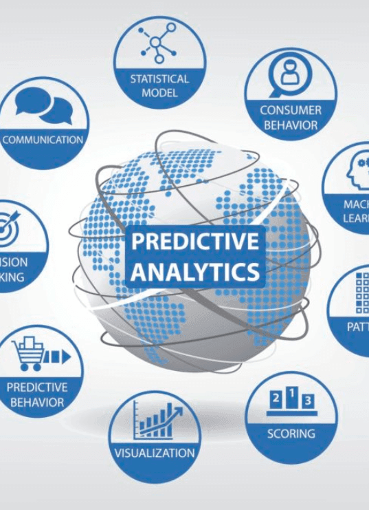 Predictive analytics concept with AI and data insights
